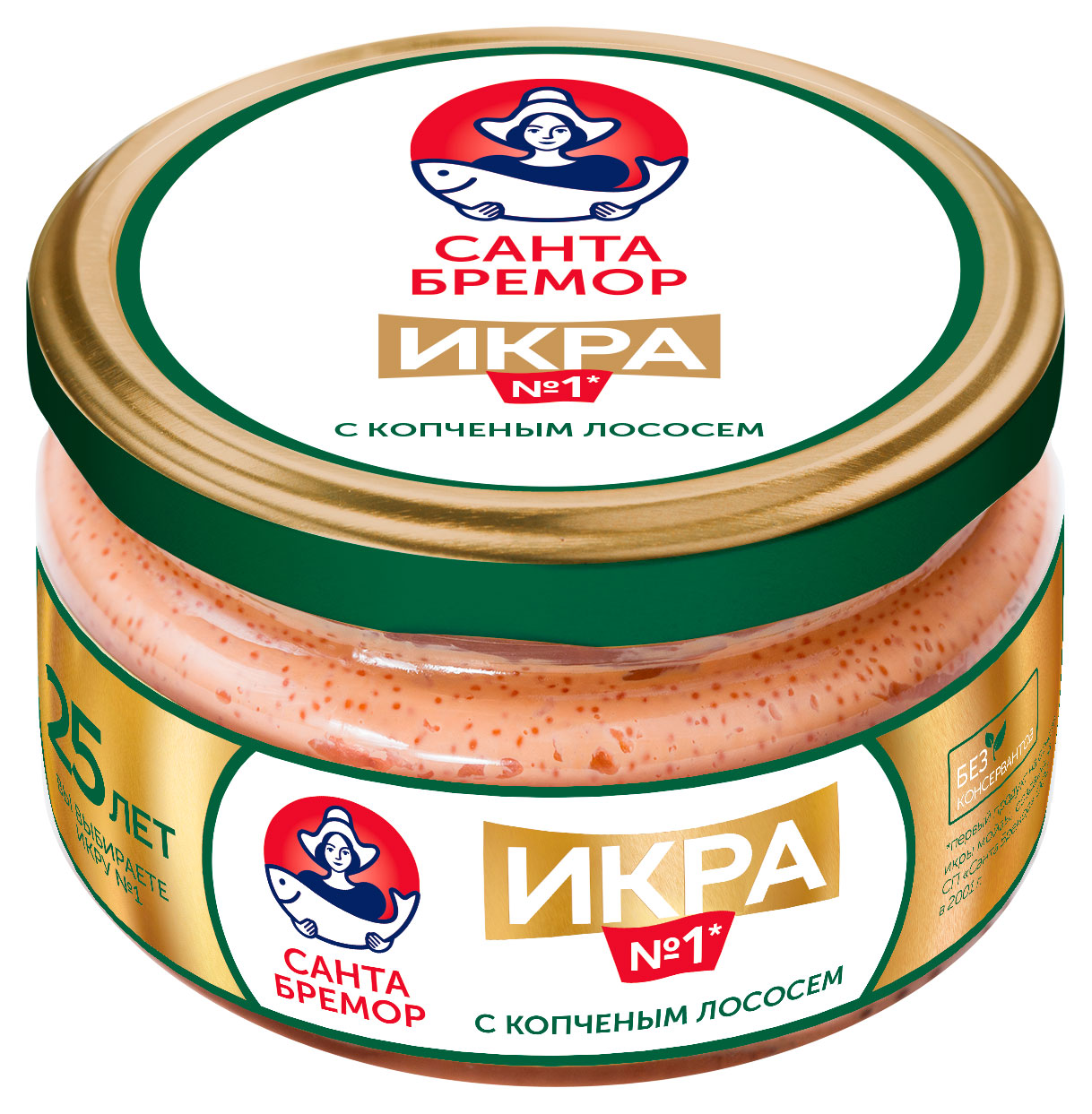 Икра мойвы Санта Бремор Икра 1 с копченым лососем, 180 г