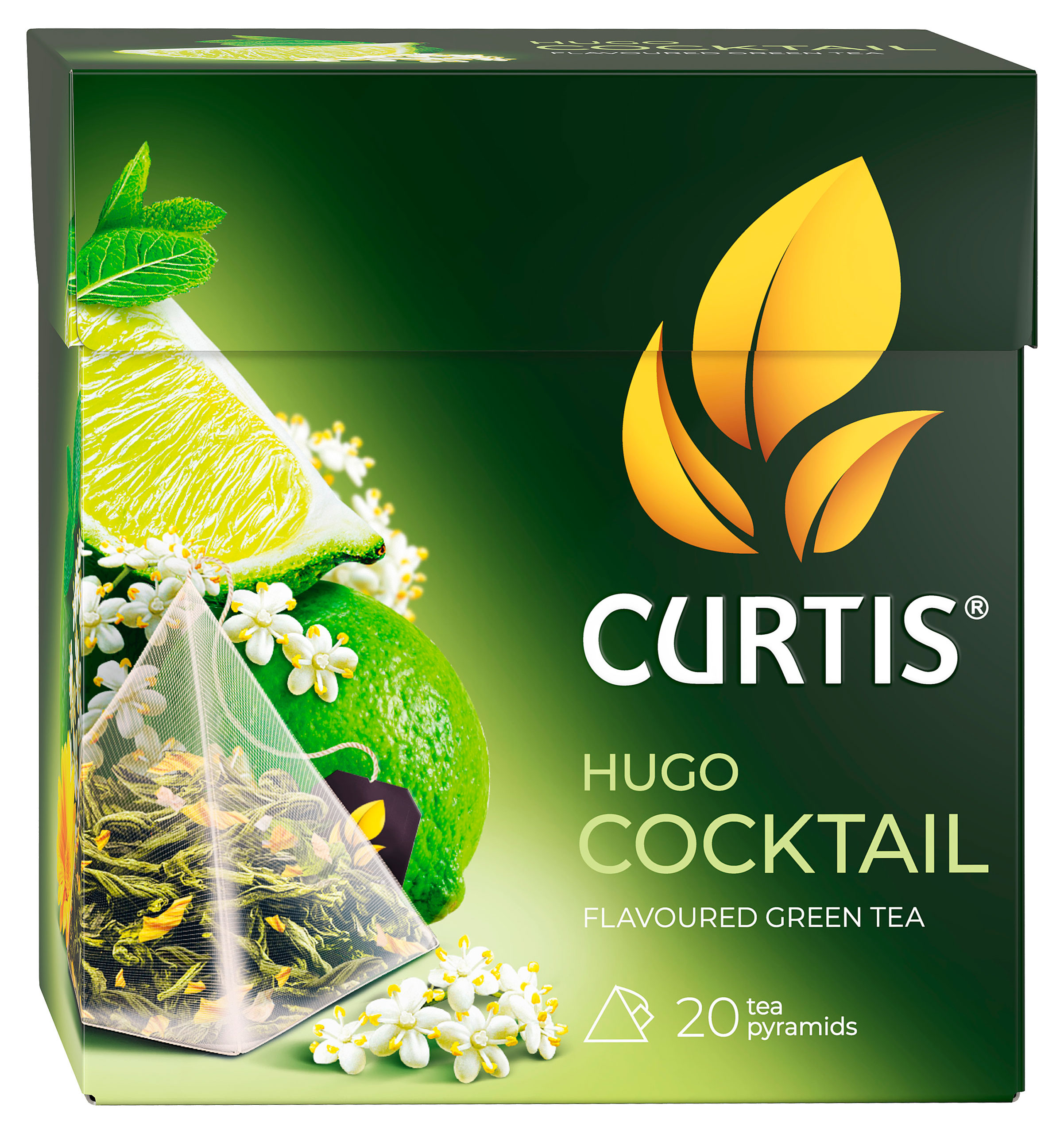 Чай зеленый Curtis Hugo Coctail в пирамидках, 20х2 г