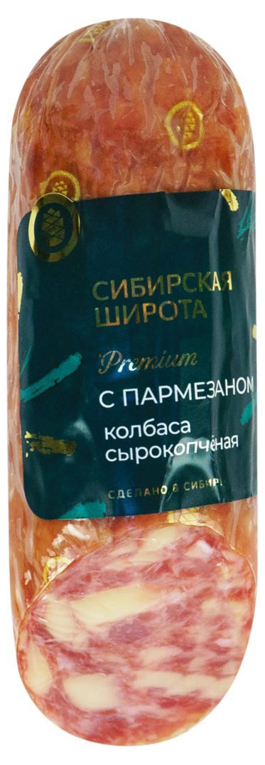 Колбаса свиная сырокопченая Сибирская Широта Premium с пармезаном, 270 г