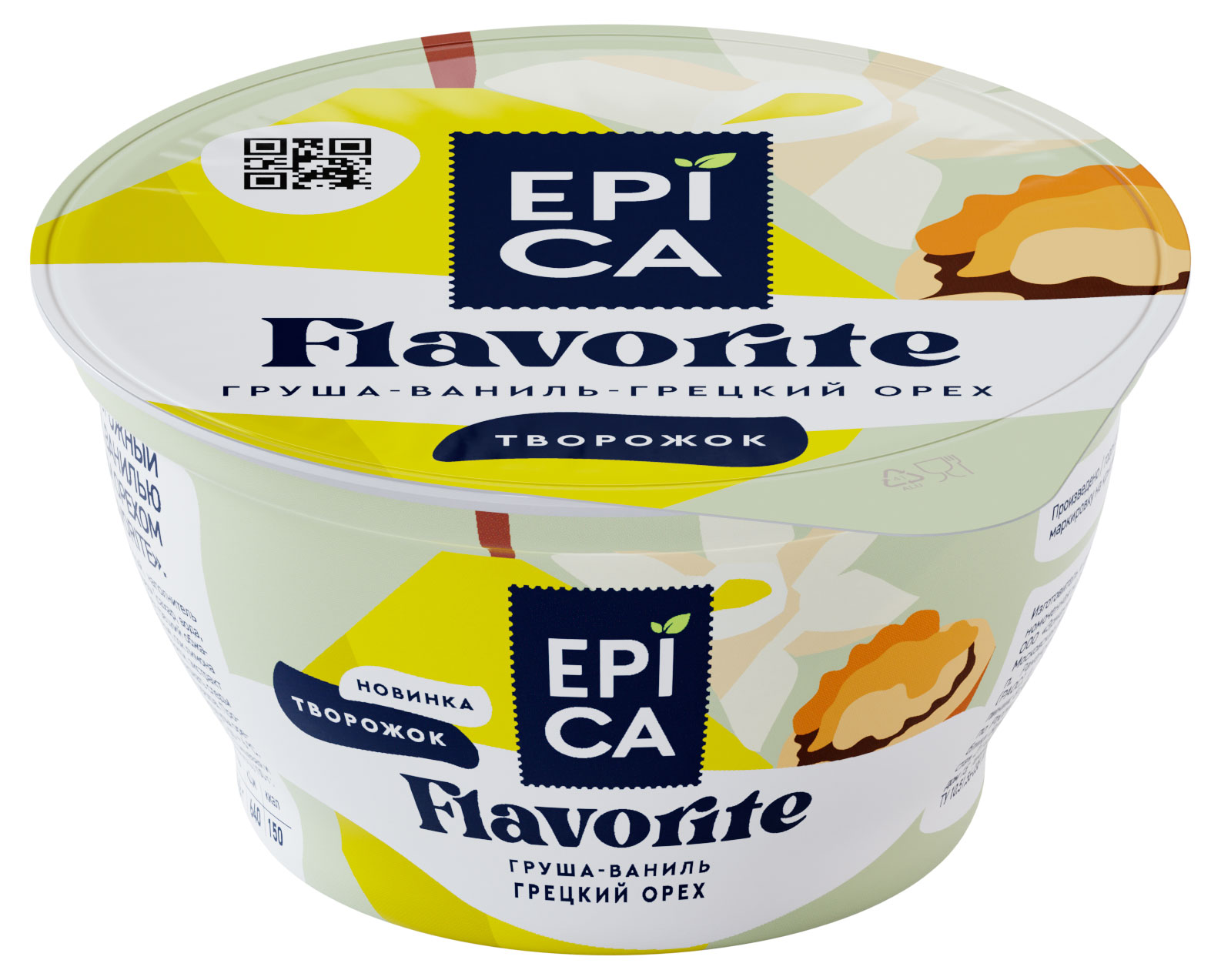 Десерт творожный EPICA Flavorite Творожок груша-ваниль-грецкий орех 8% БЗМЖ, 130 г