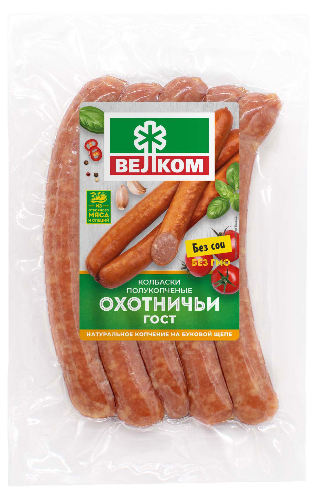 Колбаски полукопченые ВЕЛКОМ Охотничьи, 240 г