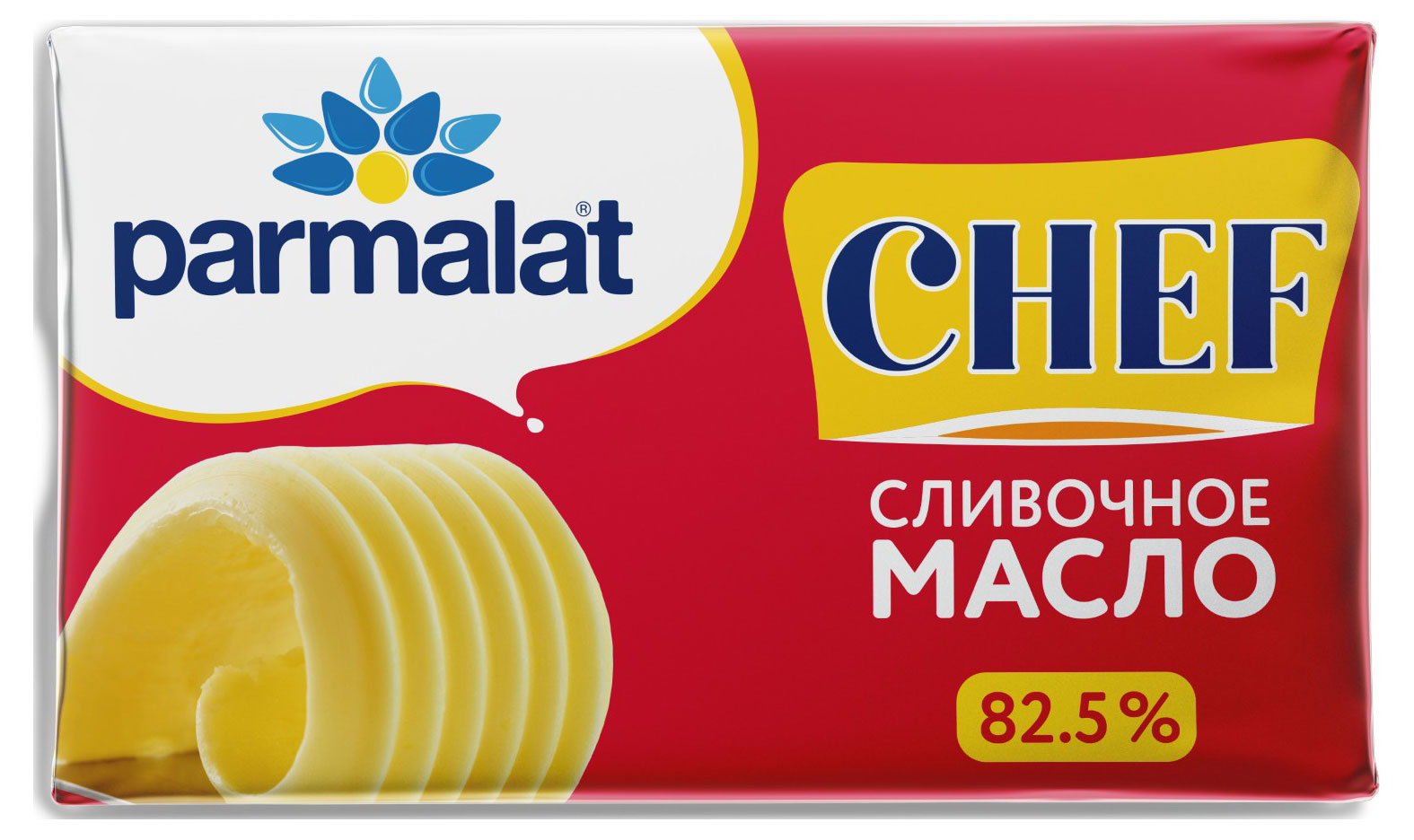 Масло сливочное Parmalat Chef сладкосливочное несоленое 82,5% Беларусь, 180 г