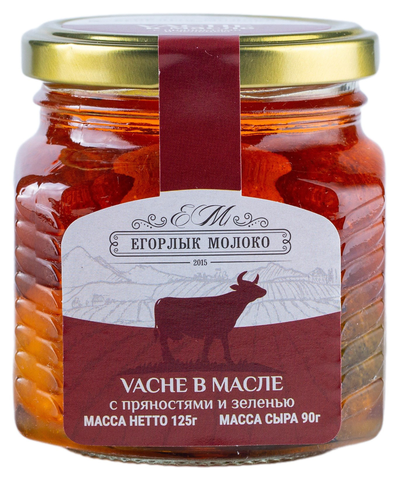 Сыр творожный Vache Корова в масле с пряностями и зеленью Егорлык Молоко шарики 50% БЗМЖ, 125 г