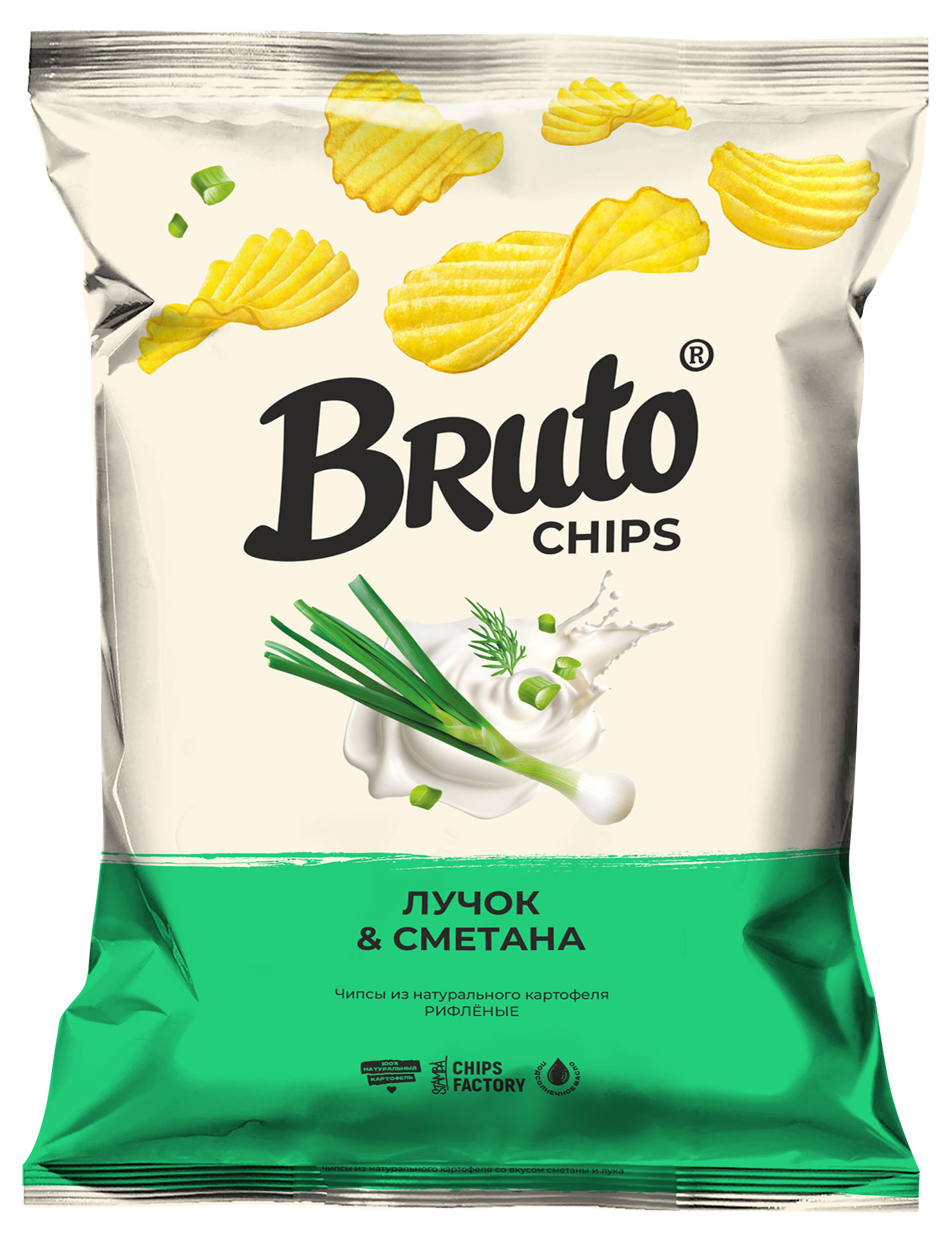 Чипсы картофельные Bruto Лучок & сметана, 120 г