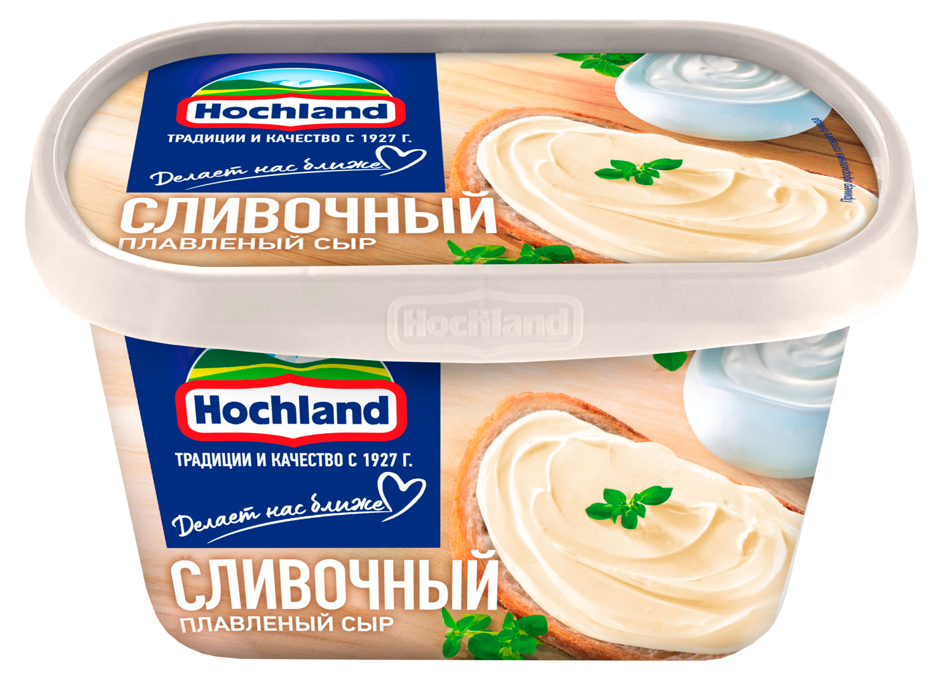 Сыр плавленый сливочный Hochland ванночка 55% БЗМЖ, 400 г