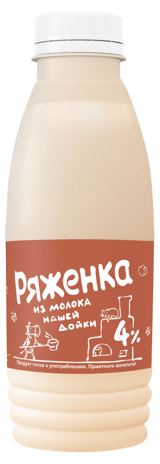 Напиток кисломолочный Ряженка Из молока Нашей дойки из молока 4% БЗМЖ, 0,43 л