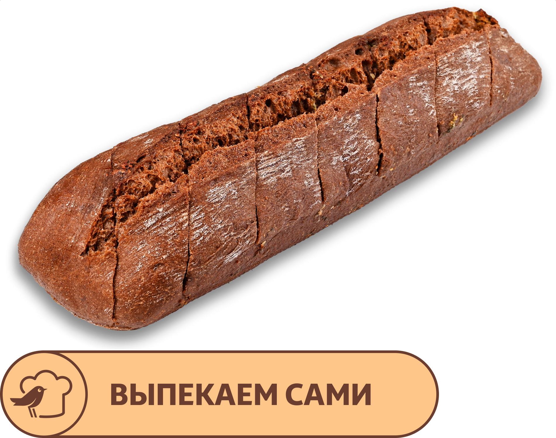 Багет ржаной АШАН половинка с чесноком, 185 г