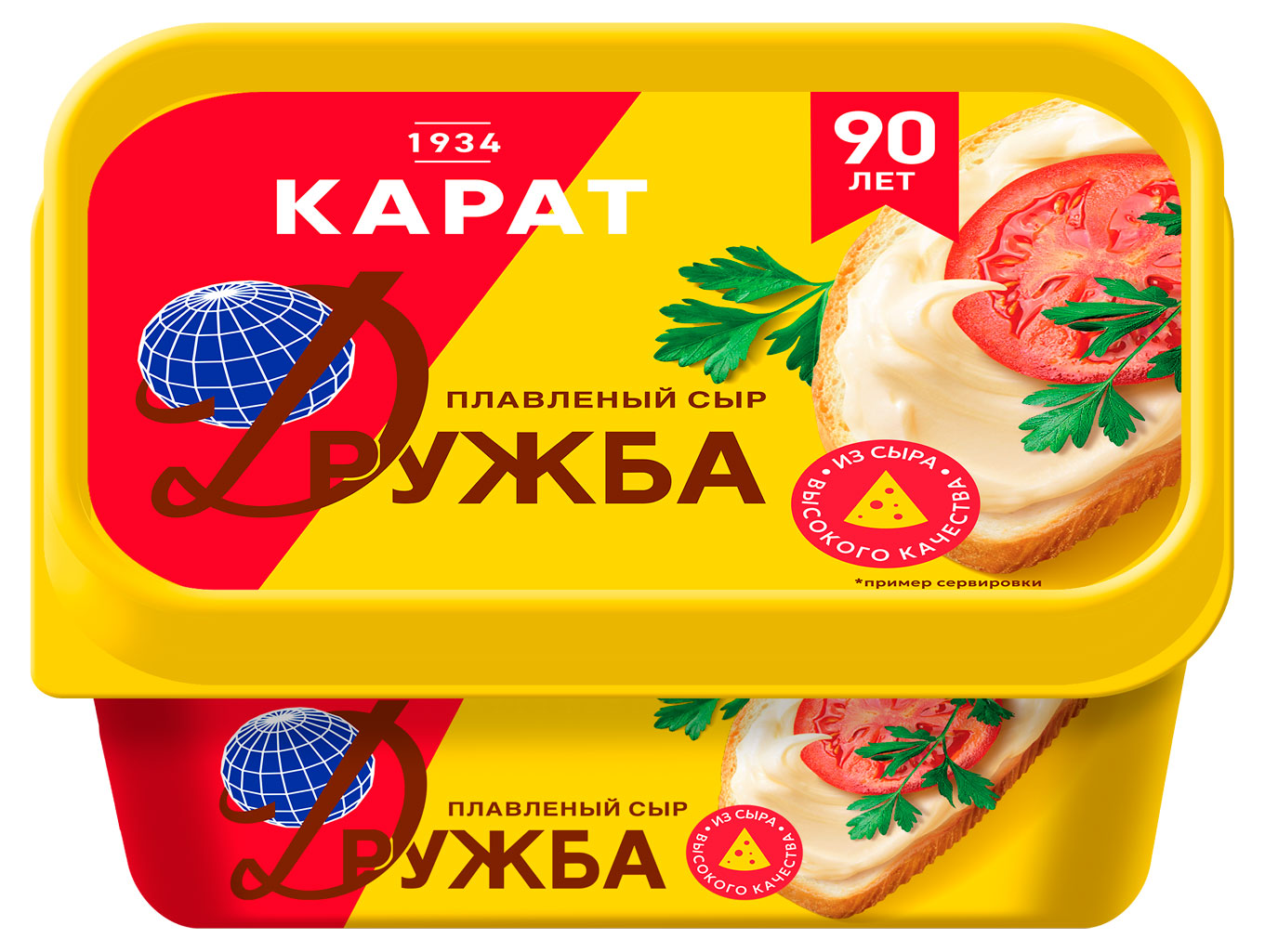 Сыр плавленый Карат Дружба ванночка 45% БЗМЖ, 400 г