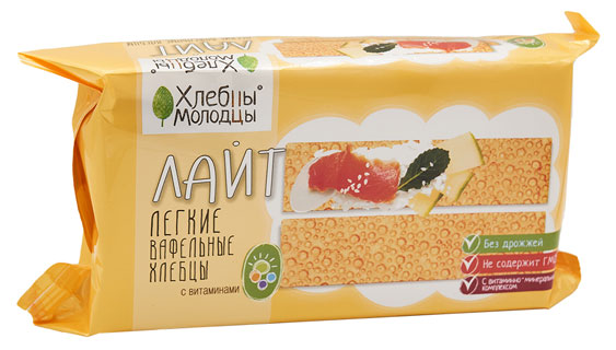 Хлебцы вафельные Хлебцы-Молодцы с витаминами без дрожжей, 70 г