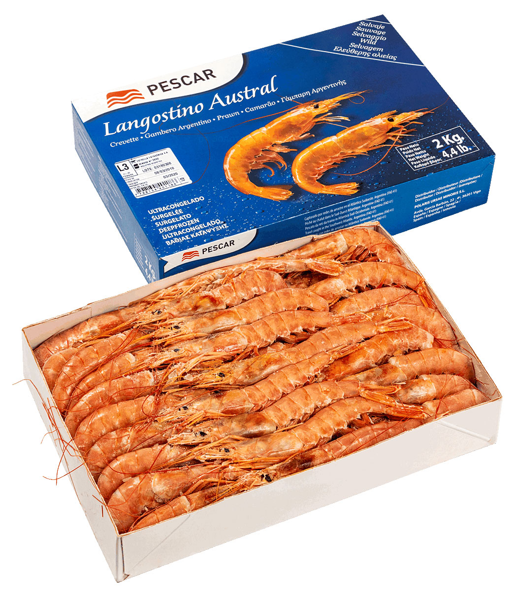 Лангустины Pescar с головой L2 21-30, 2 кг