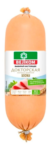 Колбаса вареная Велком Докторская из свинины и говядины ГОСТ, 620 г
