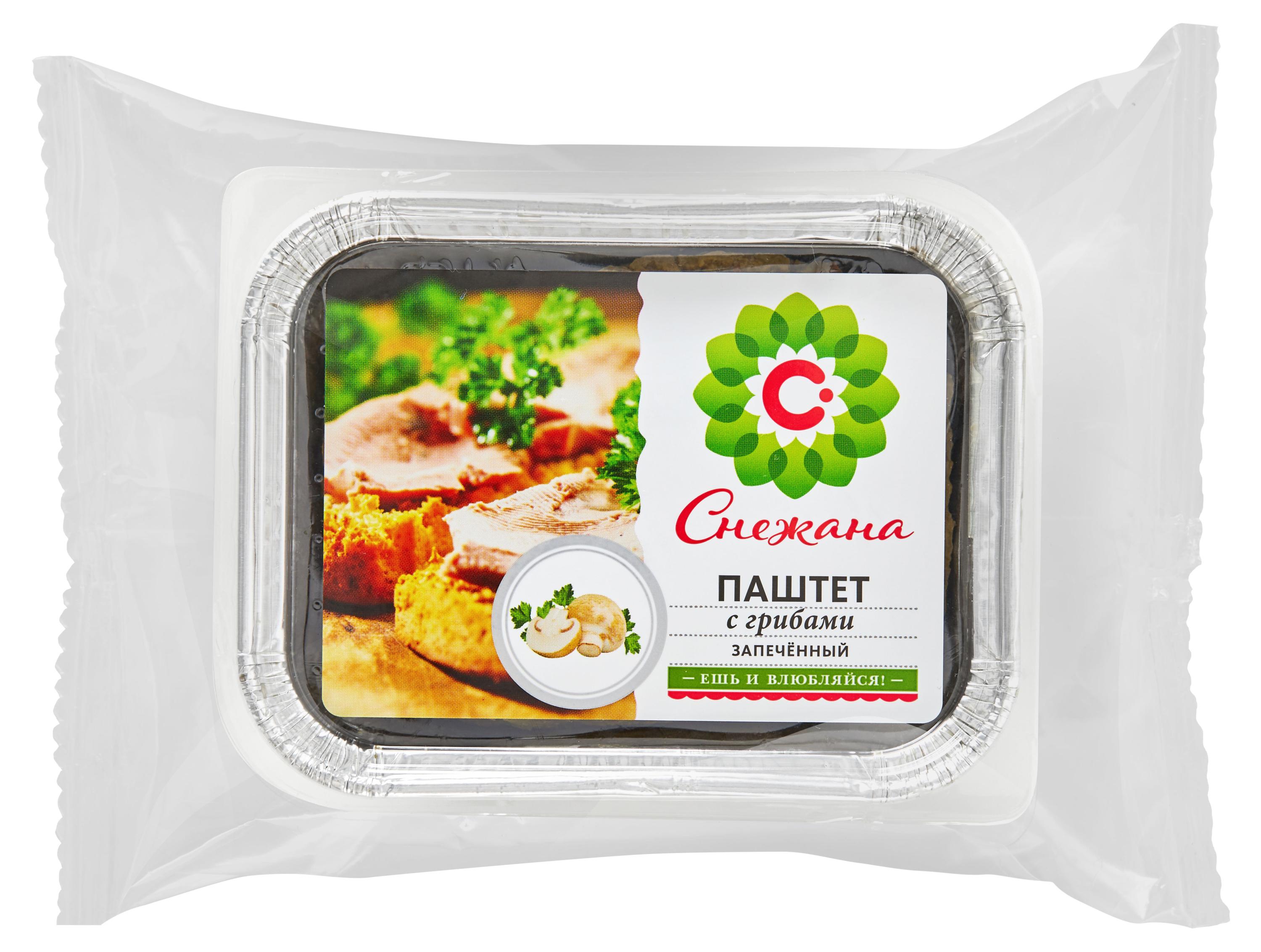 Паштет мясной Снежана из говяжьей печени с грибами охлажденный, 200 г