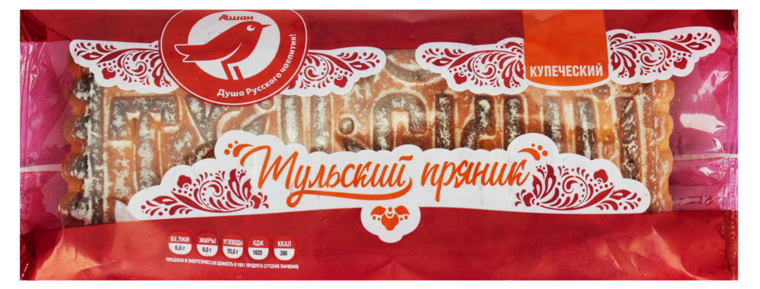 Пряник АШАН Красная птица Тульский с вареной сгущенкой, 130 г