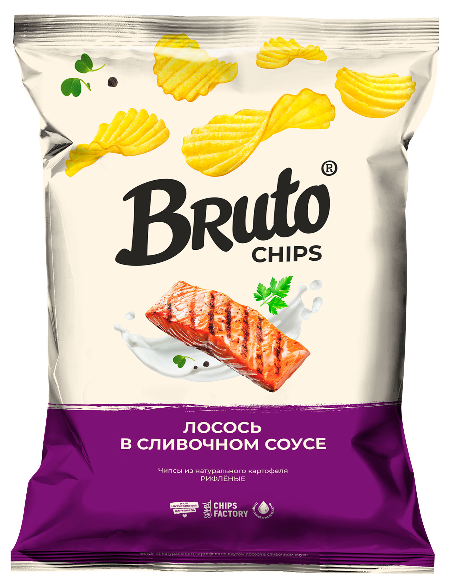Чипсы картофельные Bruto NPC Лосось в сливочном соусе, 120 г