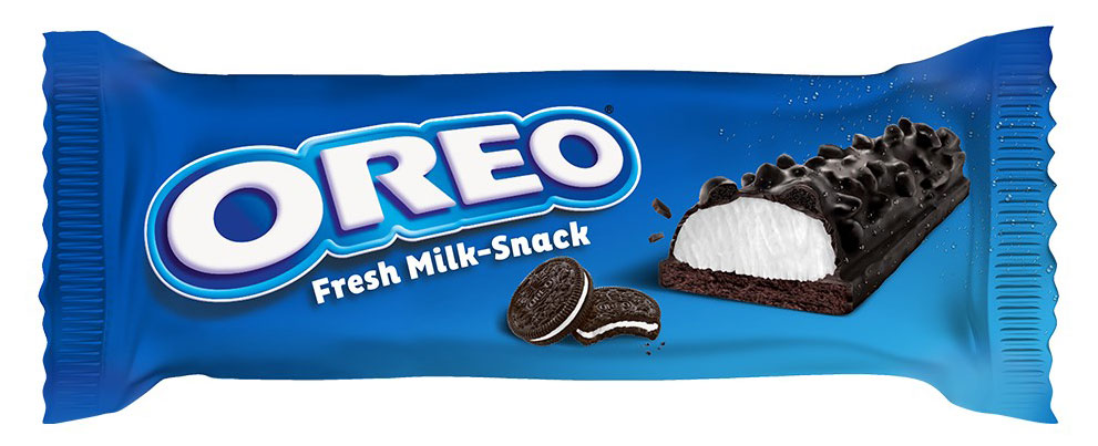 Пирожное бисквитное OREO Fresh Milk-Snack с молочной начинкой и кусочками печенья глазированное Италия охлажденное, 27 г