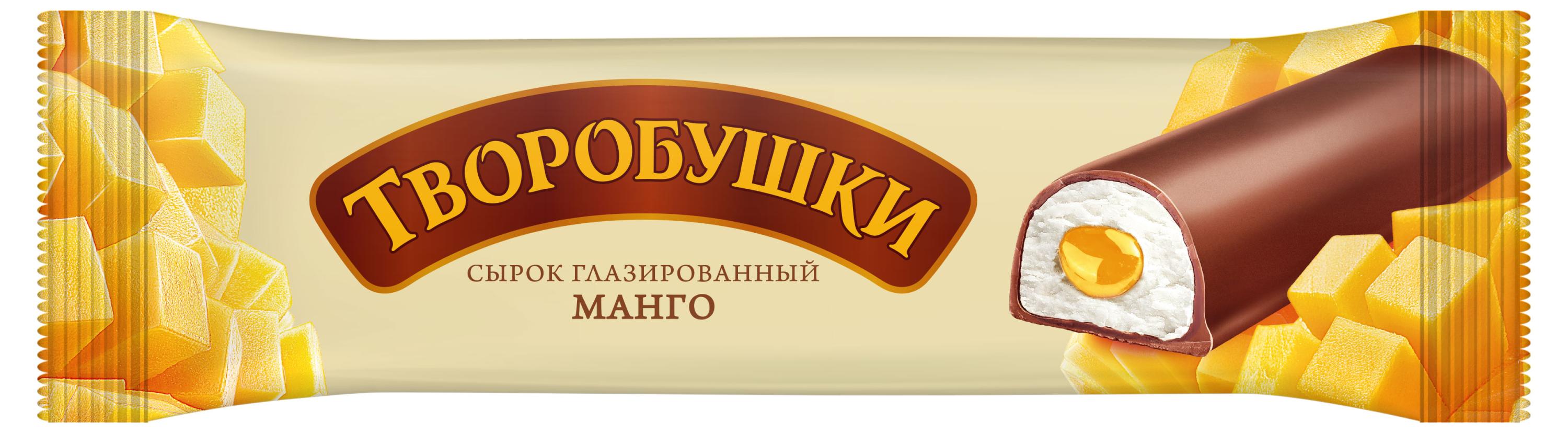 Сырок глазированный творожный Творобушки манго батончик БЗМЖ 20% Беларусь, 40 г