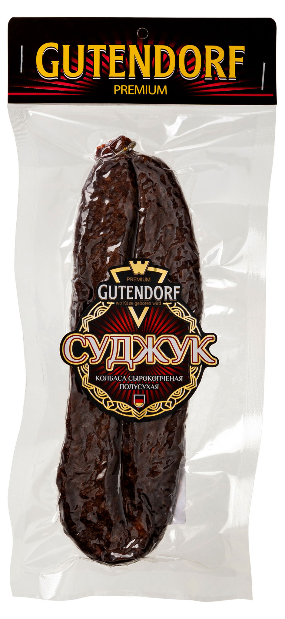 Колбаса говяжья Суджук сырокопченая Gutendorf Premium немецкая полусухая, вес