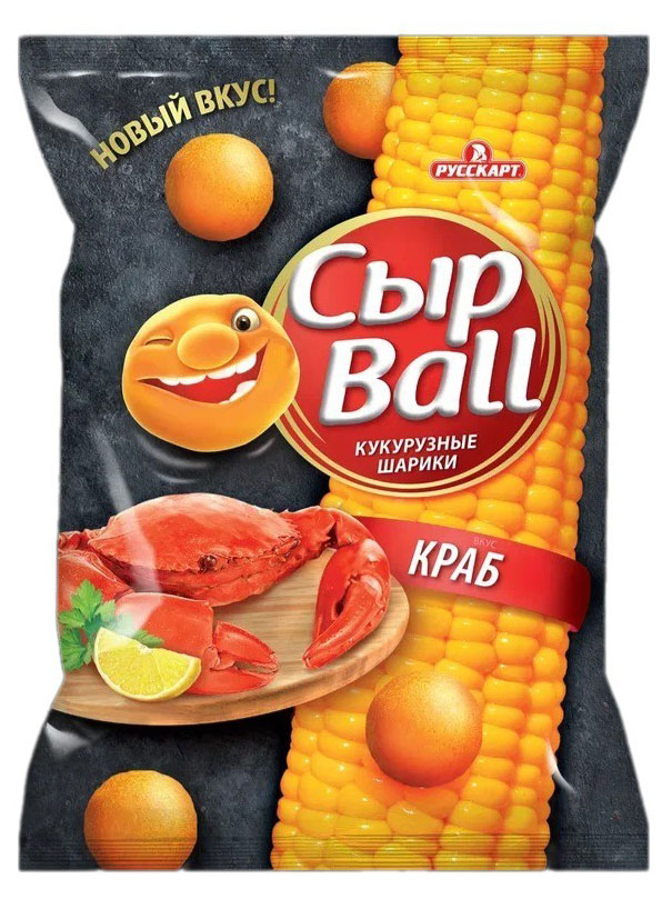 Кукурузные шарики Русскарт Сыр Ball со вкусом краба, 140 г