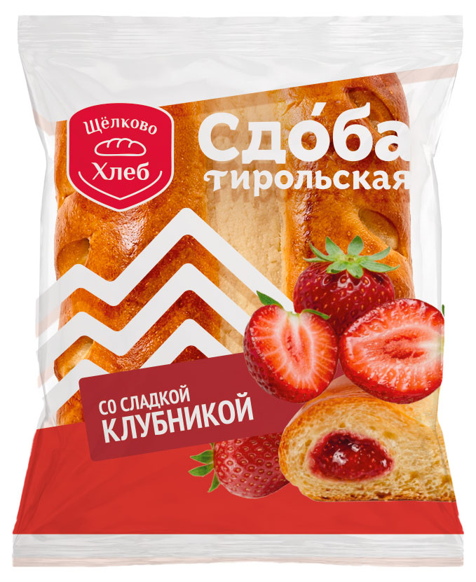 Сдоба Щелковохлеб Тирольская со сладкой клубникой, 80 г