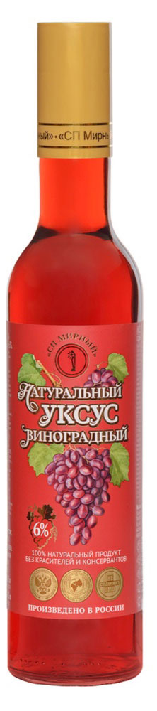 Уксус СП Мирный Виноградный натуральный 6%, 500 мл