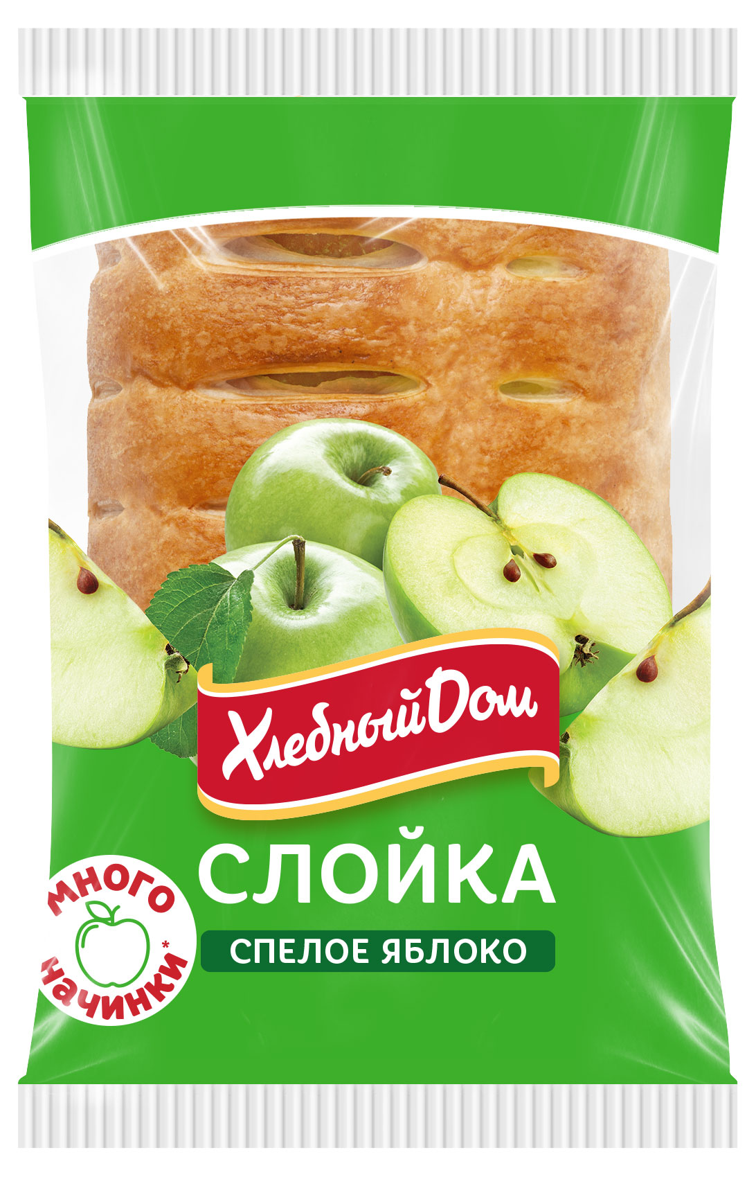 Слойка сладкая Хлебный Дом спелое яблоко, 55 г