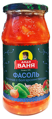 Фасоль Дядя Ваня печеная с болгарским перцем, 480 г