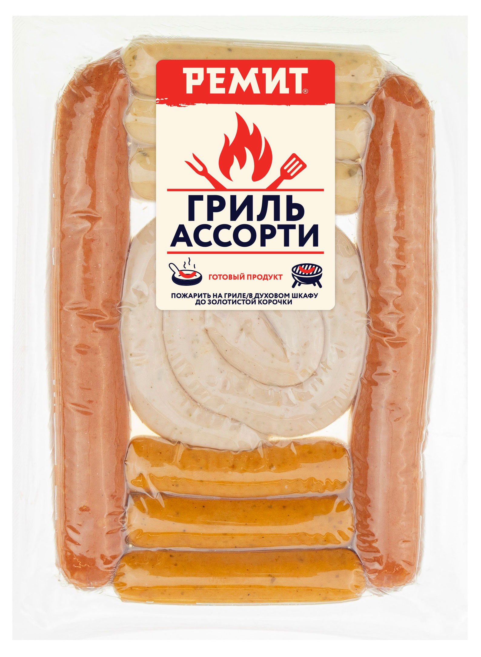 Ассорти Колбаски гриль РЕМИТ для жарки и гриля, 370 г