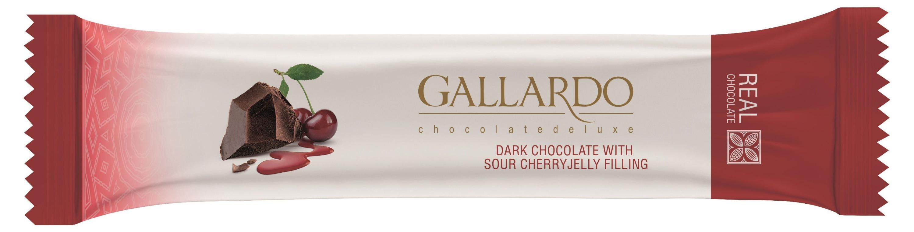 Шоколад горький Gallardo с начинкой со вкусом вишни Иран, 25 г