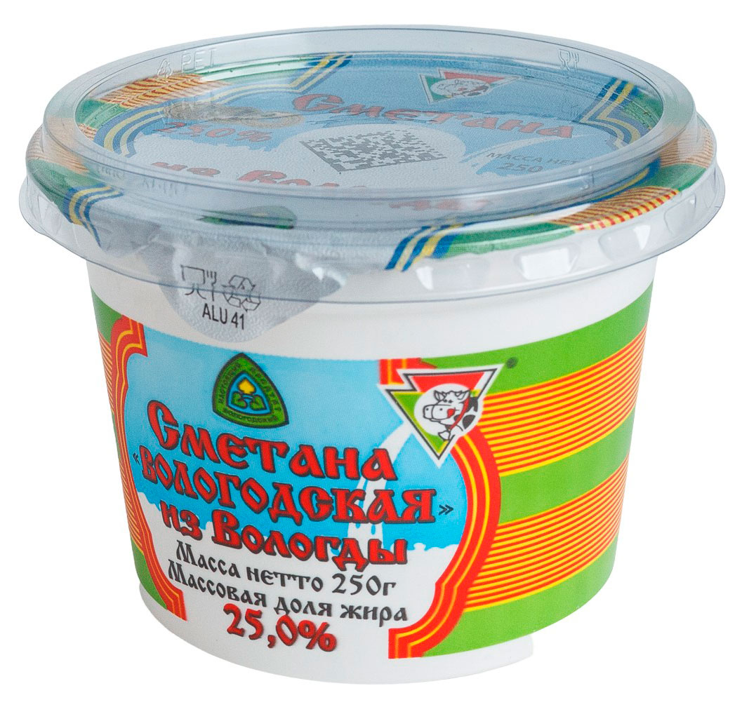 Сметана Из Вологды 25% БЗМЖ, 250 г