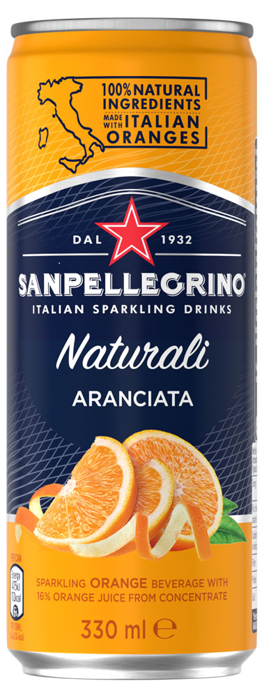 Напиток газированный Sanpellegrino Aranciata с соком апельсина Италия, 0,33 л