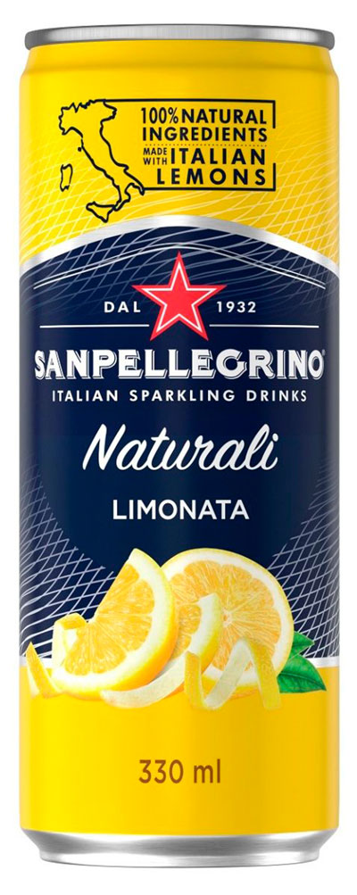 Напиток газированный Sanpellegrino Limonata с соком лимона Италия, 0,33 л