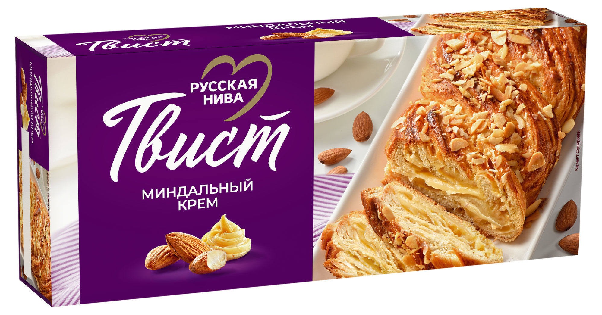 Рулет слоеный Русская Нива Твист Миндальный крем, 300 г