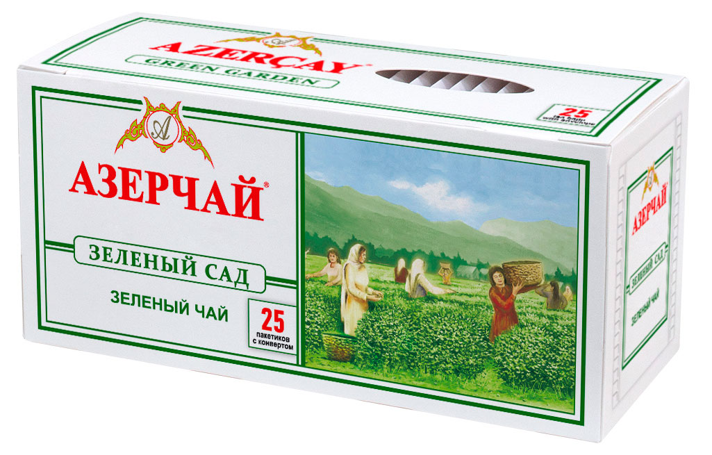 Чай зеленый АЗЕРЧАЙ Зеленый сад, 25х2 г