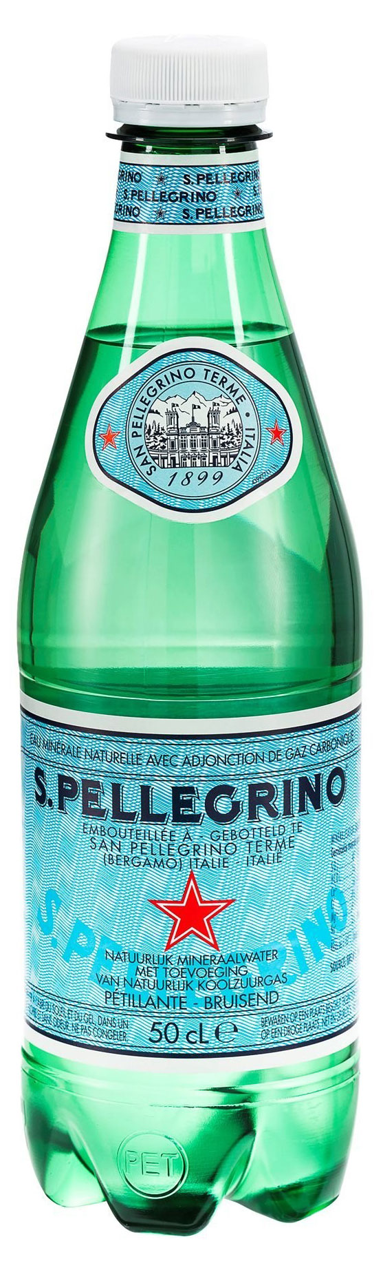 Вода минеральная S.Pellegrino газированная Италия, 500 мл