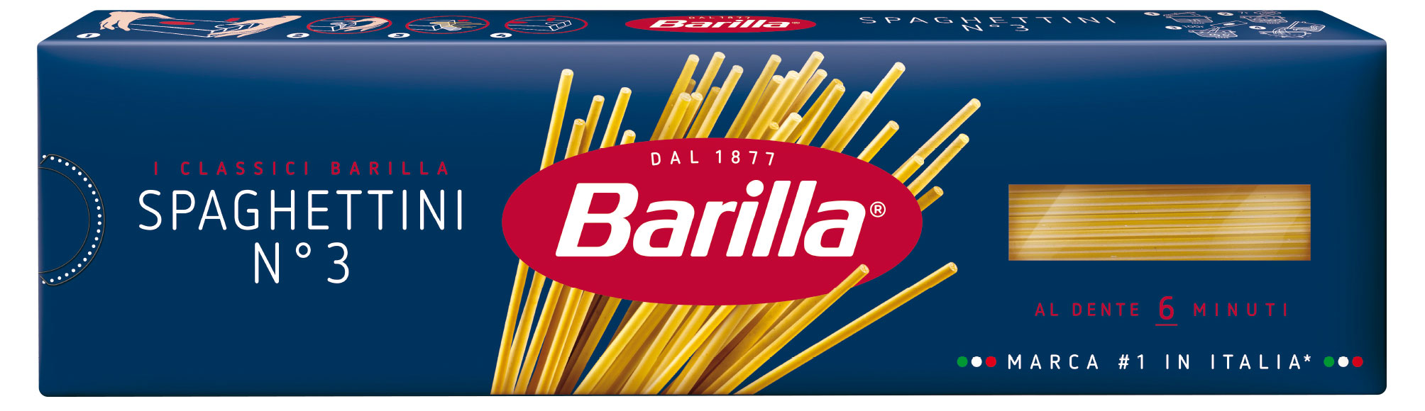 Макаронные изделия Barilla Спагеттини 3 из твердых сортов пшеницы, 450 г
