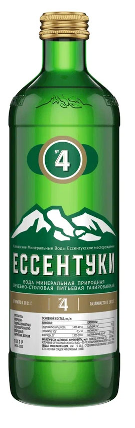 Вода минеральная Ессентуки 4 с газом, 450 мл