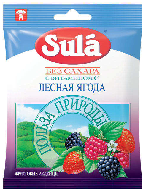 Леденцы Sula Лесные Ягоды без сахара, 60 г