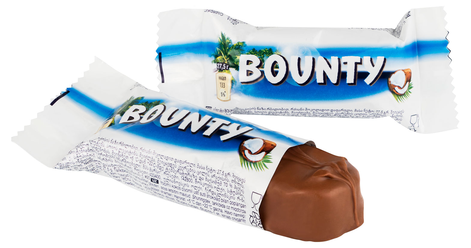 Конфеты шоколадные Bounty с нежной мякотью кокоса, вес