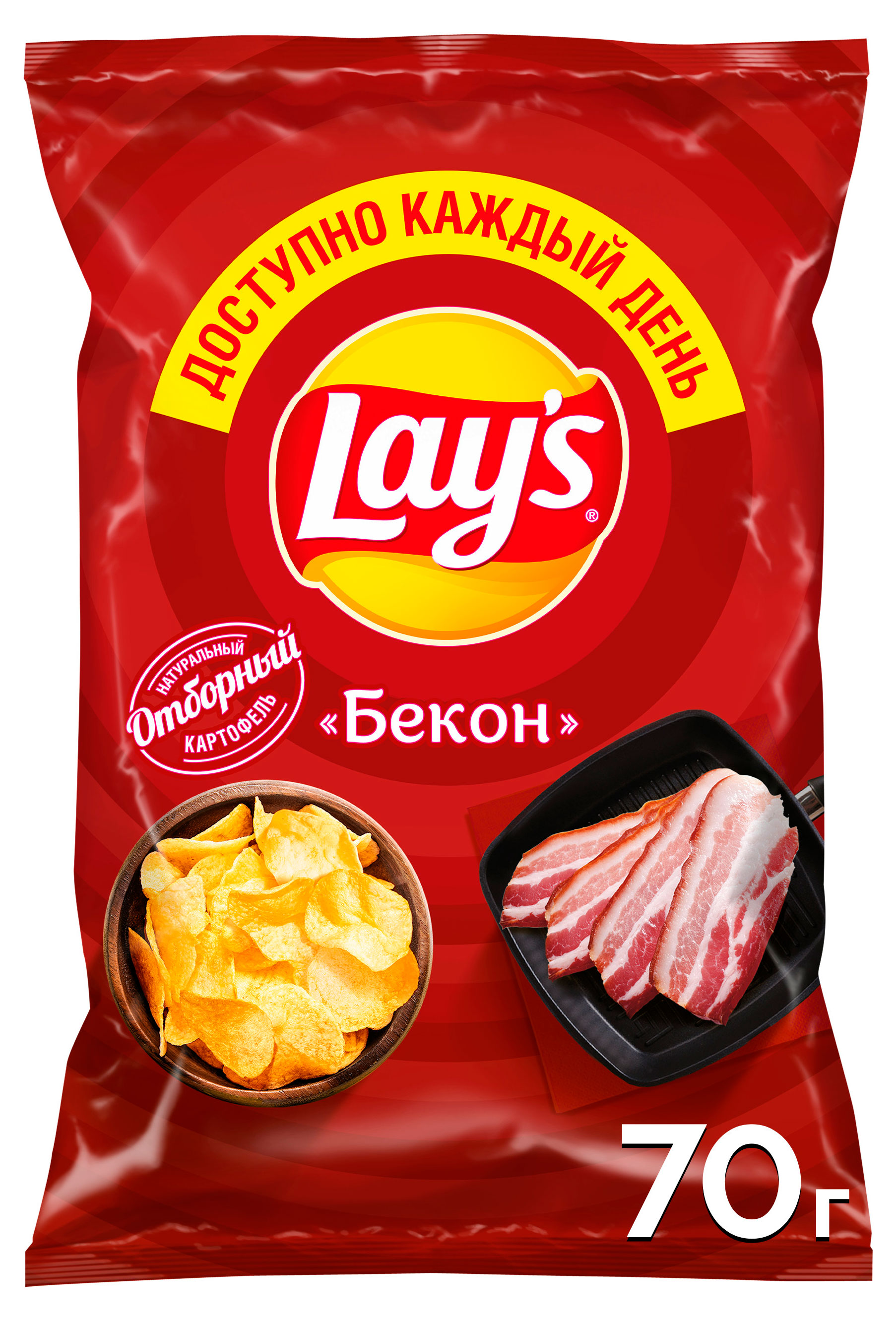 Чипсы картофельные Lay's со вкусом бекона, 70 г