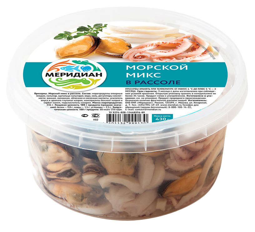 Морской микс Меридиан в рассоле, 430 г