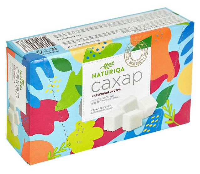 Сахар кусковой Naturiqa белый Экстра, 1 кг