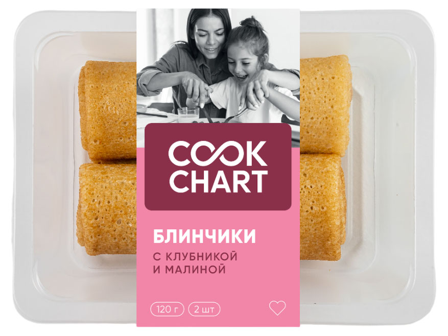 Блинчики Cook Chart с клубникой и малиной, 120 г