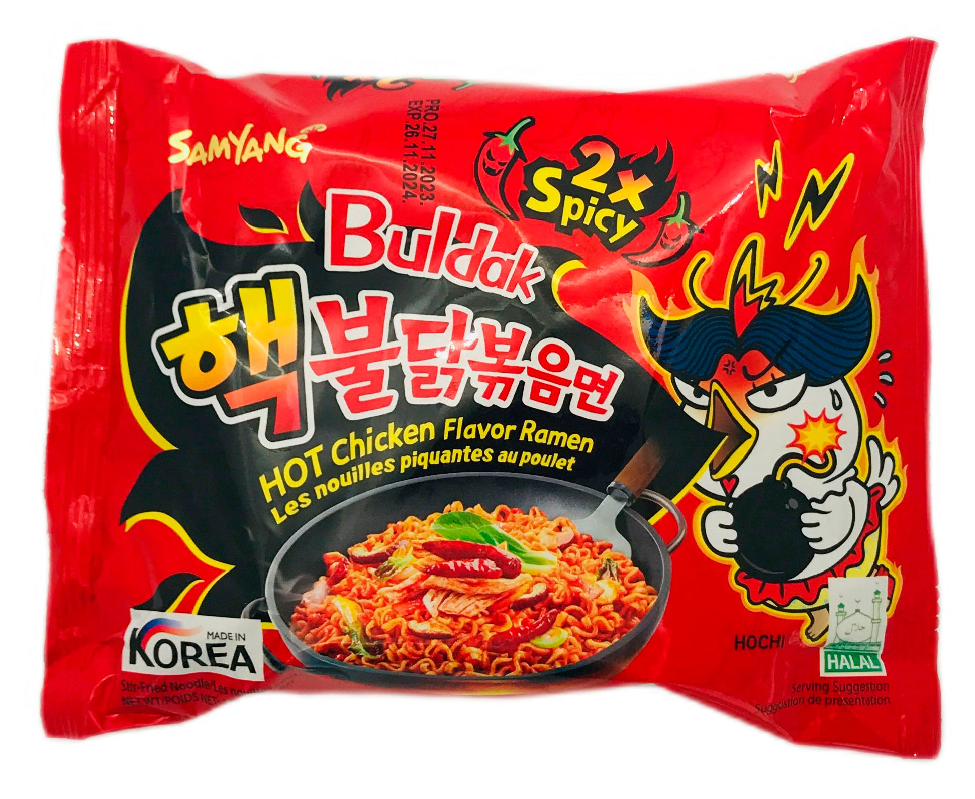 Лапша быстрого приготовления Samyang Buldak очень острая со вкусом курицы Корея, 140 г