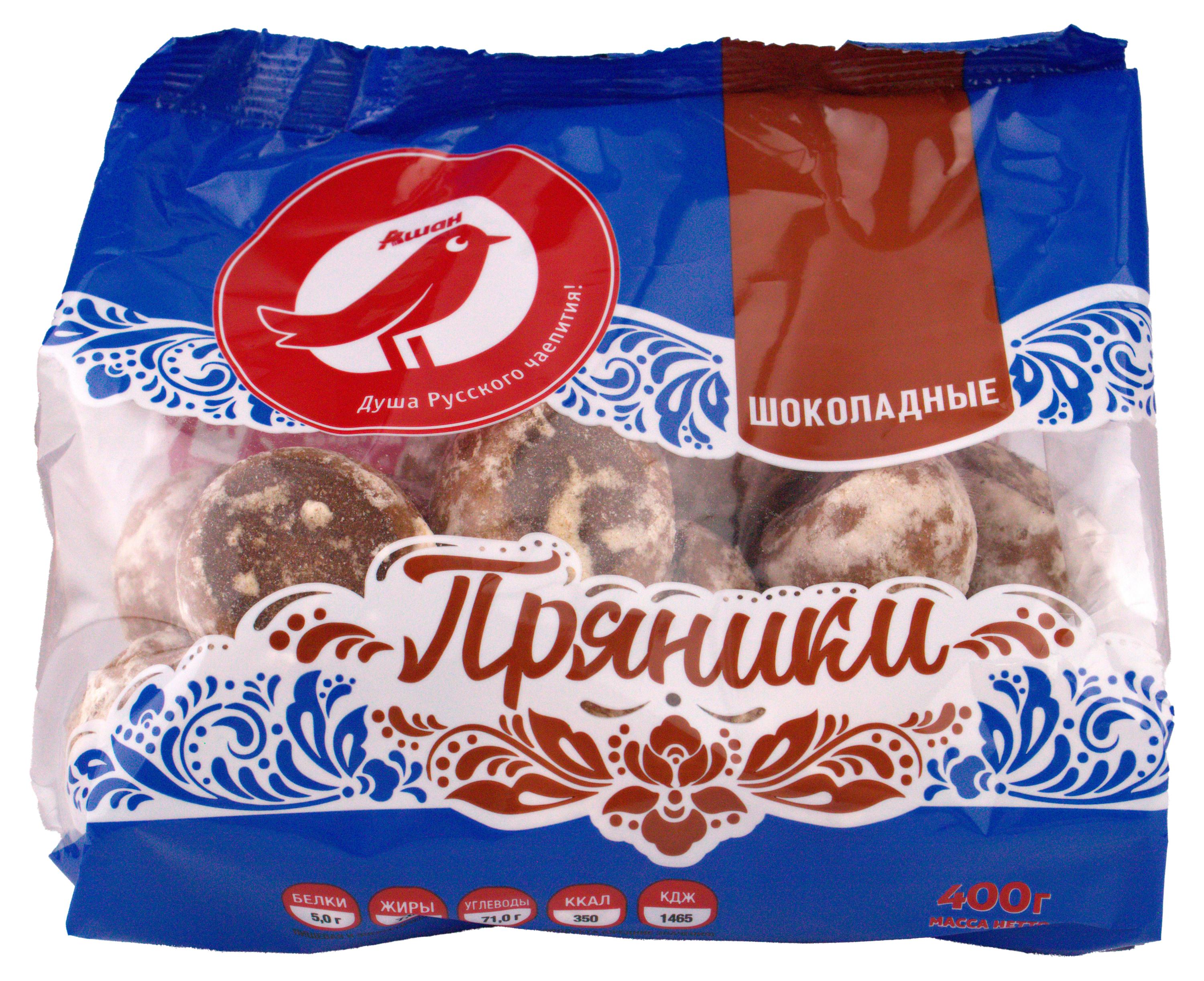 Пряники АШАН Красная птица шоколадные, 400 г