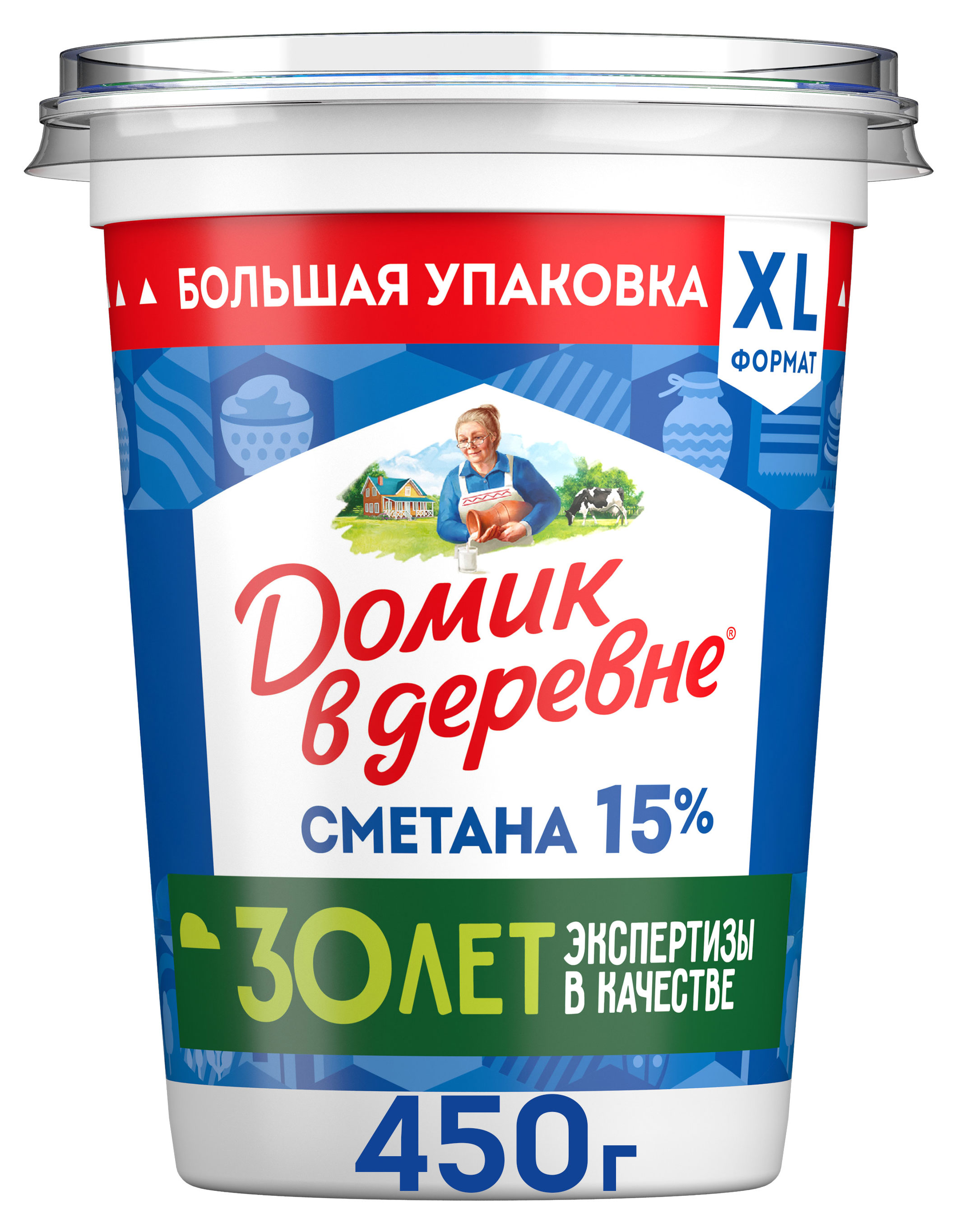 Сметана Домик в деревне 15% БЗМЖ, 450 г