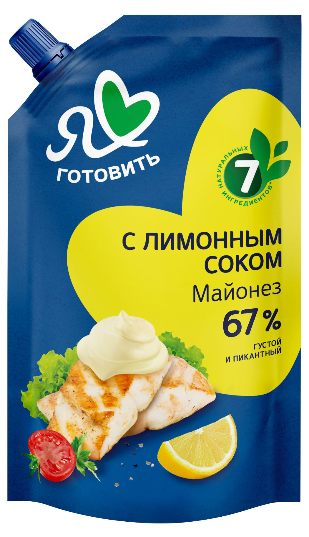 Майонез Я люблю готовить с лимонным соком 67% охлажденный, 390 мл