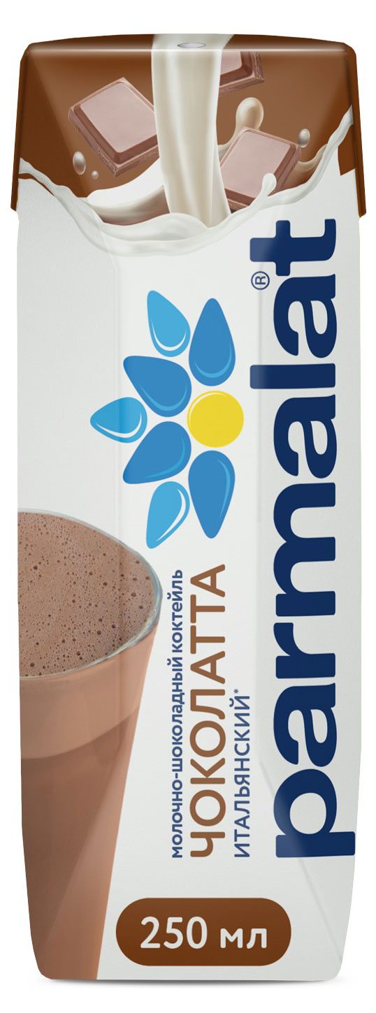 Коктейль молочно-шоколадный Parmalat Чоколатта какао стерилизованный 1,9% БЗМЖ, 250 мл