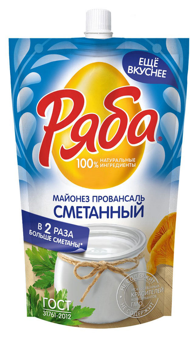 Майонез Ряба Сметанный 50,5% охлажденный, 330 г
