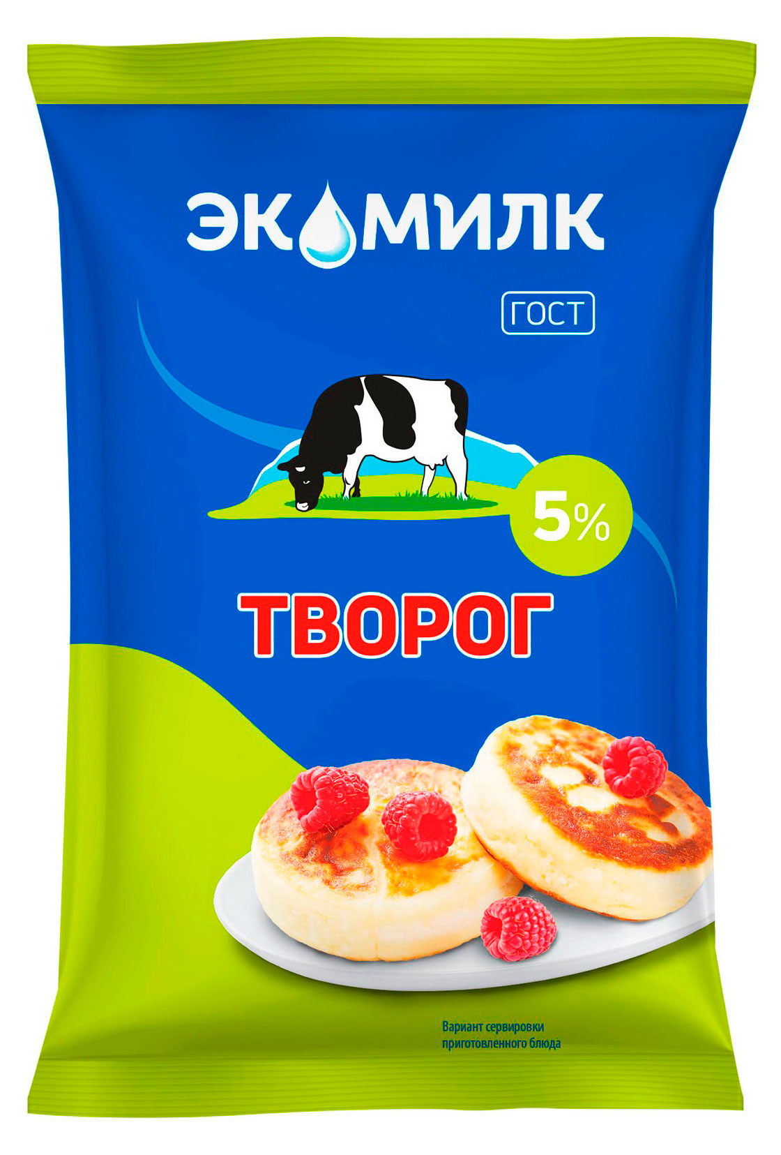 Творог классический Экомилк брикет 5% ГОСТ БЗМЖ, 180 г