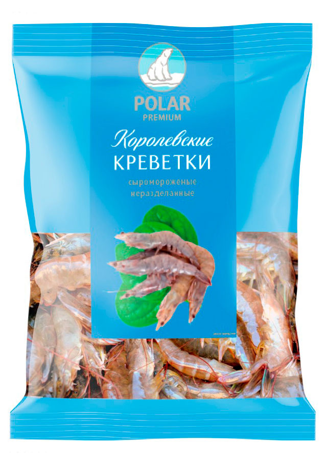 Креветки Королевские замороженные POLAR 50/70 неразделанные, 500 г